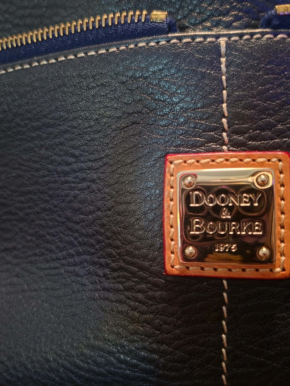 Dooney & Bourke Navy Pebble Grain Leather Satchel Crossbody